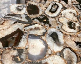 Handmade Agate Tabletop: Natural Stone Coffee Table