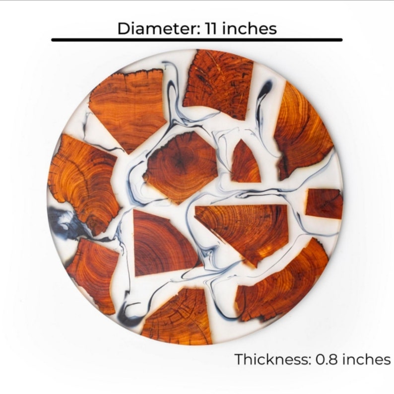 Round Modern Placemats Epoxy Resin Cedar Wood Placemat Etsy