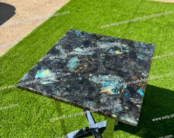 Handcrafted Labradorite Stone Tabletop: Kitchen Island, Countertop Slab