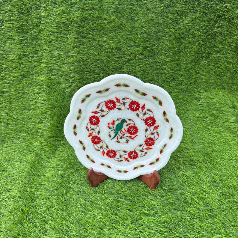 Buy Marble Inlay Serving Plate Beautiful Marble Plate, Handmade Desing