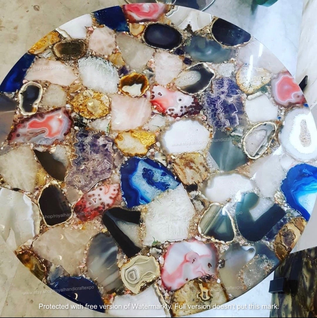 Agate Table Agate Table Top Handmade Interiors, Coffee/center/dining/side Table - Etsy