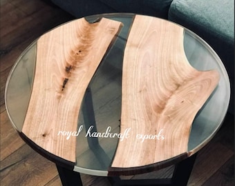 Acaciahout Epoxy River-tafelblad | Live Edge eettafel (aanpasbaar)