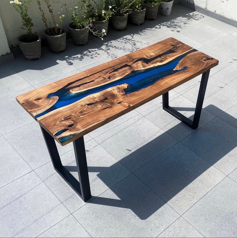 Epoxy Resin Wooden Table Center Table / Dining Tabletop Epoxy Etsy