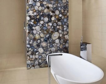 Natural Agate Stone Table Top: Handmade Customized Countertop