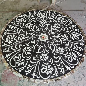 Marble Center Tabletop Semi Precious Stone Marquetry Inlay Pietra Dura Decor Home Furniture