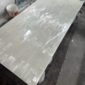 Selenite Table Natural Stone Furniture/ Selenite Table Unique Crystal Furniture Piece / Unique Living Room Decor