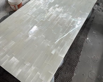 Handmade Selenite Crystal Tabletop: Unique Living Room Furniture
