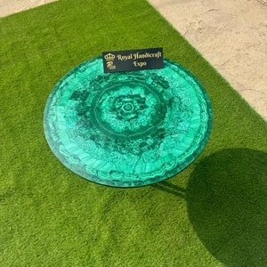 Natural Malachite Round Tabletop / Dining Table / Coffee Table / Counter Tabletop (Customizable)