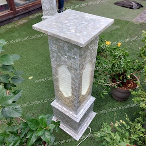 Festnight Classic Pedestal Pillar Plant Flower Plate Stand Home Decorative Party Garden Hallway Patio Yard Decor Column Pillar Suit for Both