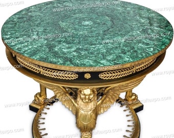 Malachite Marble Table Top Handmade Pietra Dura Work Home Decor