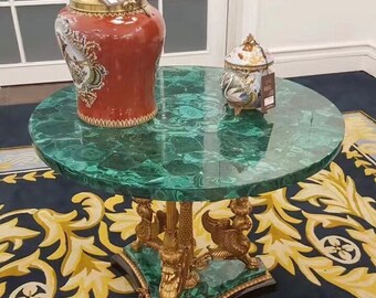 Malachit Marmor Kaffee Tabletop Handarbeit Arbeit Wohnkultur