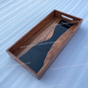Personalized Charcuterie Board | Bestseller Walnut Epoxy Resin Live Edge Cheese Tray | Serving Board With Handles | Wedding/Anniversary Gift