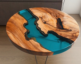 Epoxy Table, Live Edge Wooden Table, Epoxy Resin River Table, Round Natural Wood Table, Dining table, Natural Epoxy Table, Resin Table