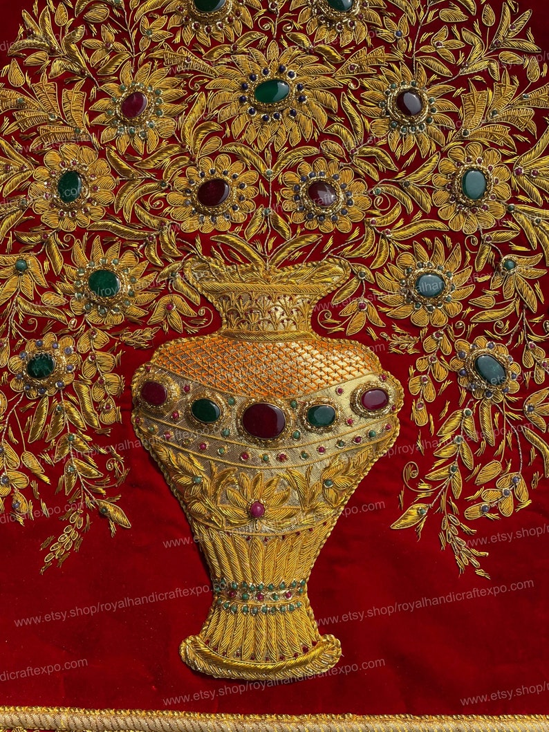 Jewel Carpet. Zardozi Embroidery. Wall Hanging.wall Hanging Etsy