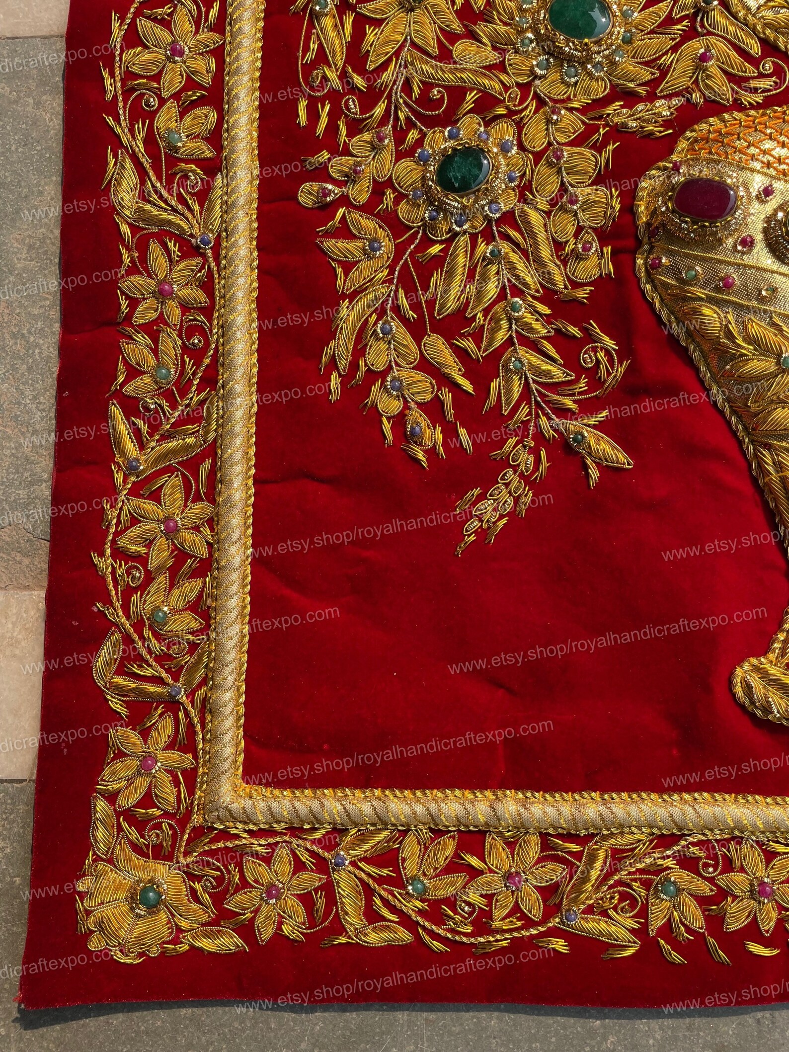 Jewel Carpet. Zardozi Embroidery. Wall Hanging.wall Hanging Etsy