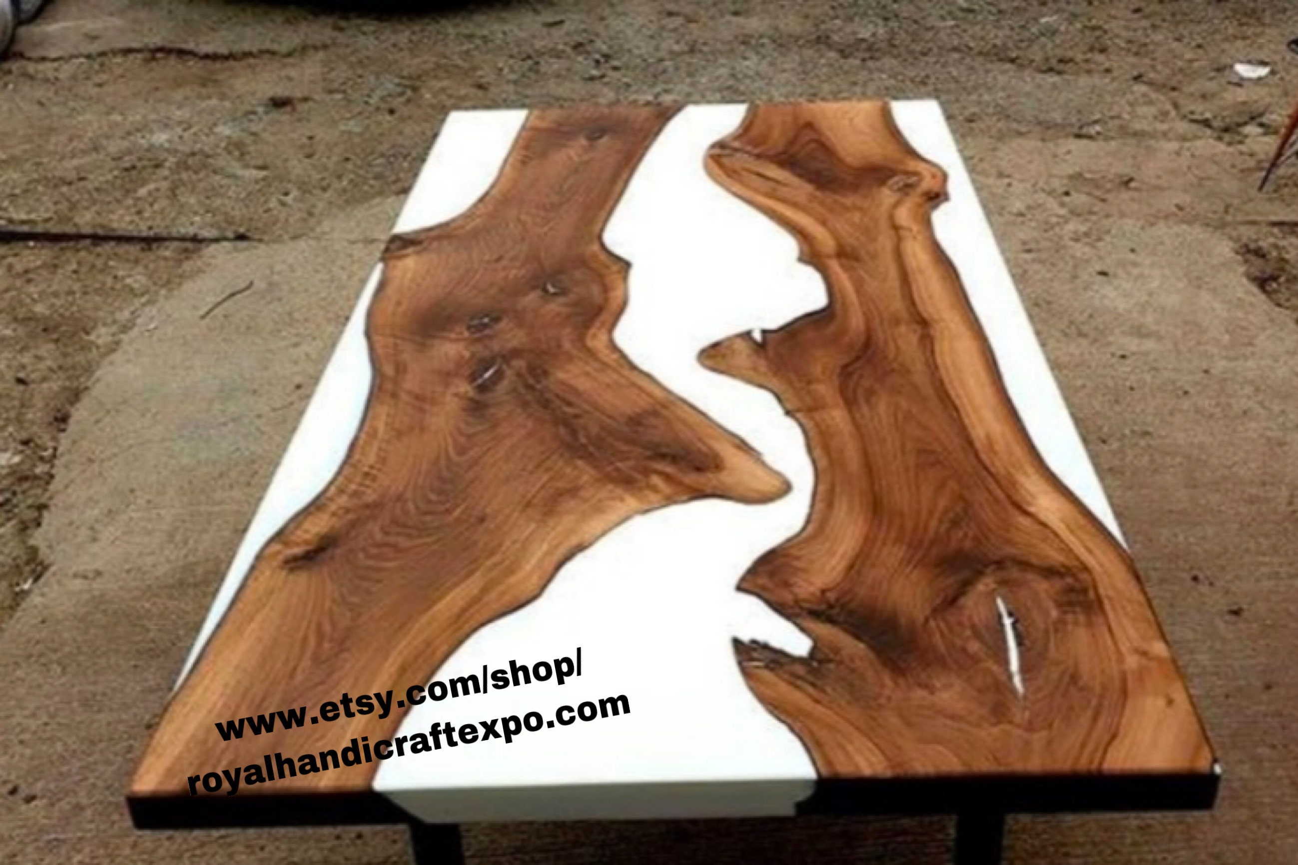 Epoxy Table Dining Sofa Side Center Table Top Live Edge Walnut