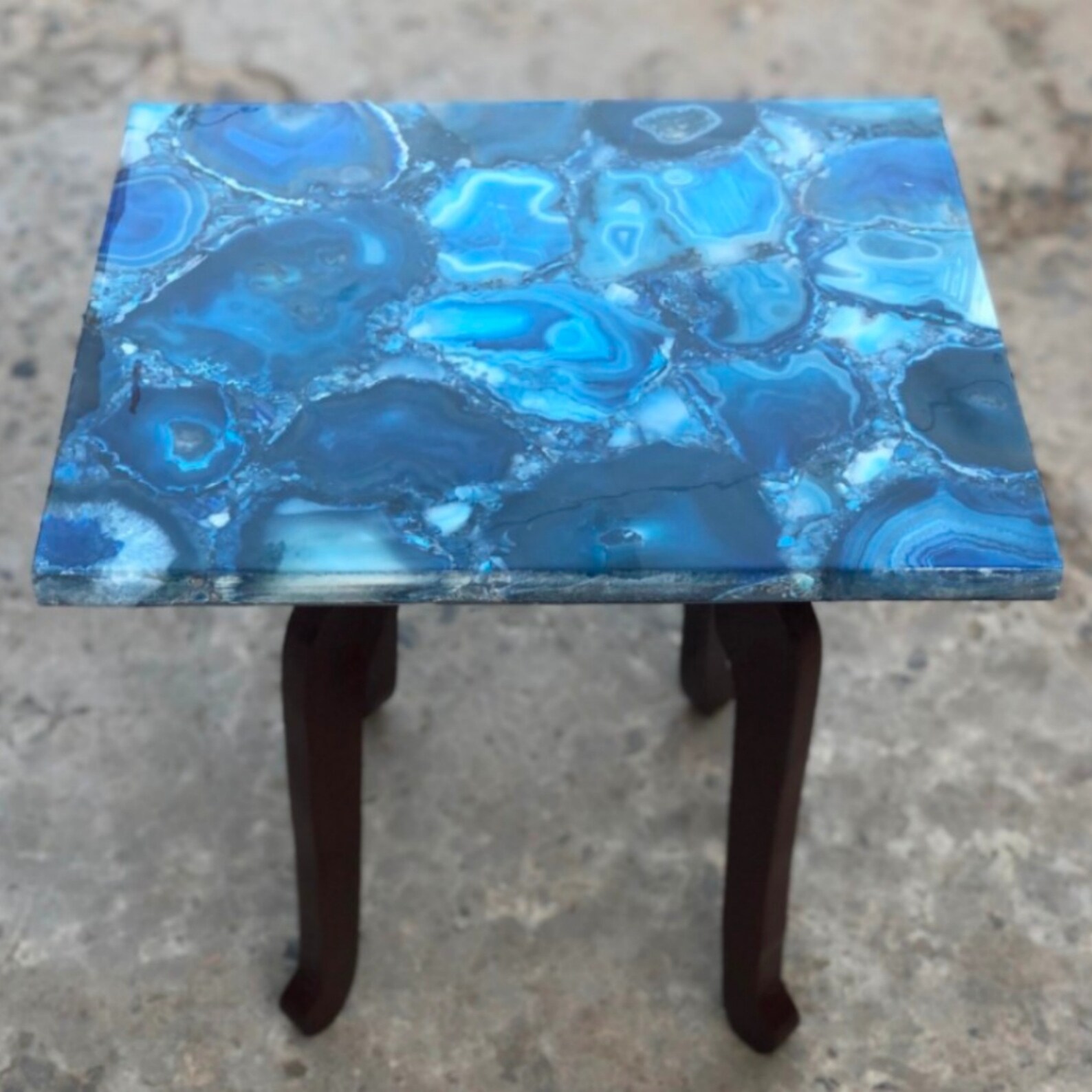 12 X 12 Blue Agate Side Tables for Living Room Modern Etsy