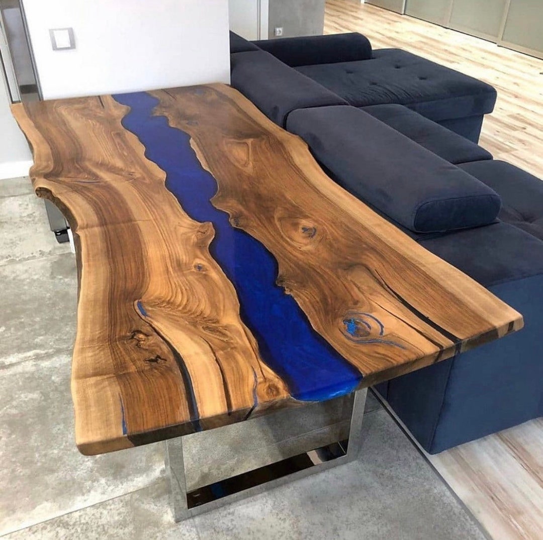 Epoxy Wooden Table Top, Epoxy Dining Table Epoxy Resin River Table, Kitchen Dining Wood Table