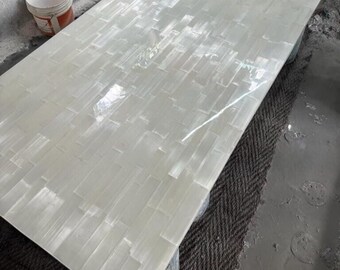 Selenite Table Natural Stone Furniture/ Selenite Table Unique Crystal Furniture Piece / Unique Living Room Decor