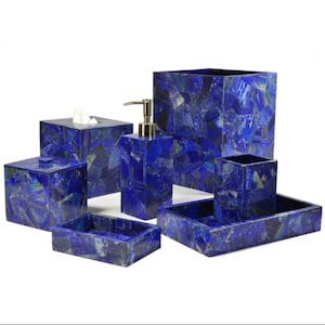 Marble Bathroom Set Of 7, Luxury bathroom sets, Bathroom Accessories/ Bathroom decor / Vanity set.
