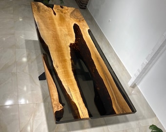 Live Edge acacia epoxyhars River Table: op maat gemaakte gamingtafel