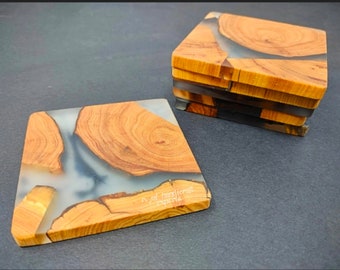 Cederhouten onderzetters met epoxyhars: moderne onderzetters