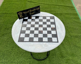 Marble chess board table/black and white marble set table/marble chess board table/black and white stone/beautiful black and white table