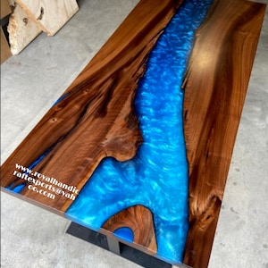 Walnoot-epoxyhars River-tafelblad: modern interieur