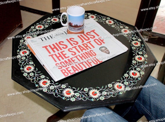 Black Marble Tray 黒大理石 象嵌 トレー black marble inlay tray