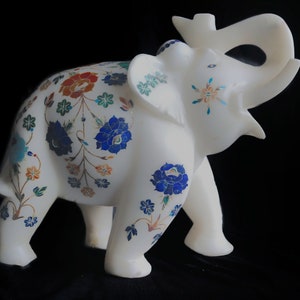 Elephant / elephant statues / vintage animals figurines / marble inlay handicrafts