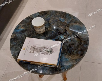 Handmade Labradorite Agate Tabletop: Bespoke Stone Countertop