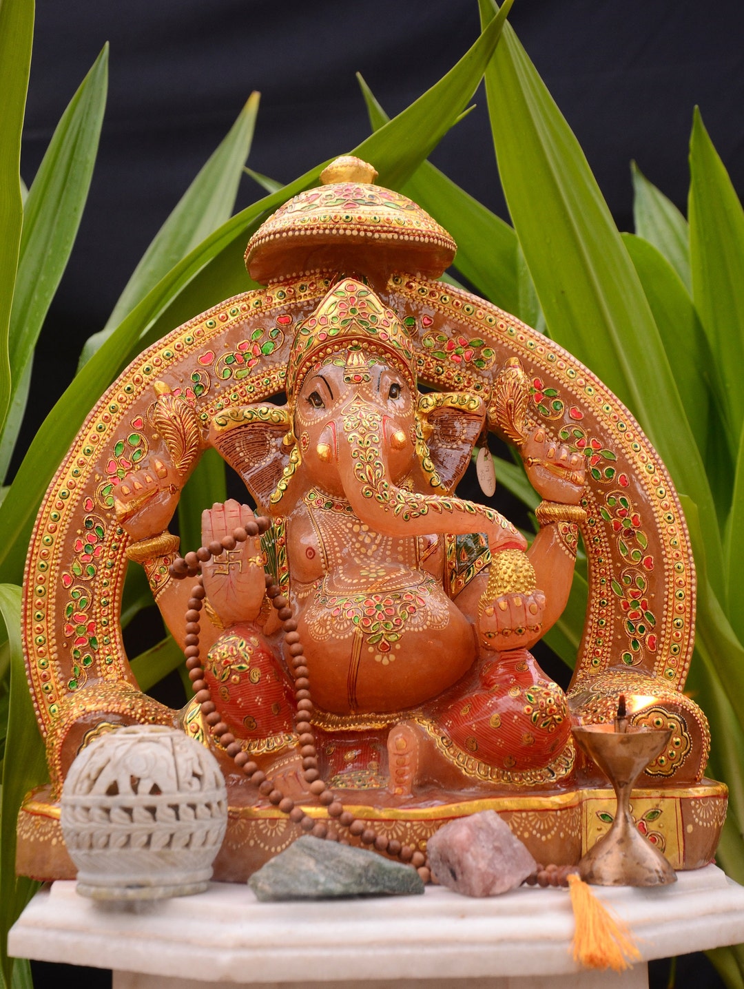 ブルーアゲート象ガネーシャ