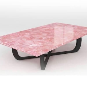 Rose Quartz Table Top, Quartz top Slab, Quartz Coffee Top, Handmade Furniture Center Table Top, Agate Table Home Decor Handmade Furniture