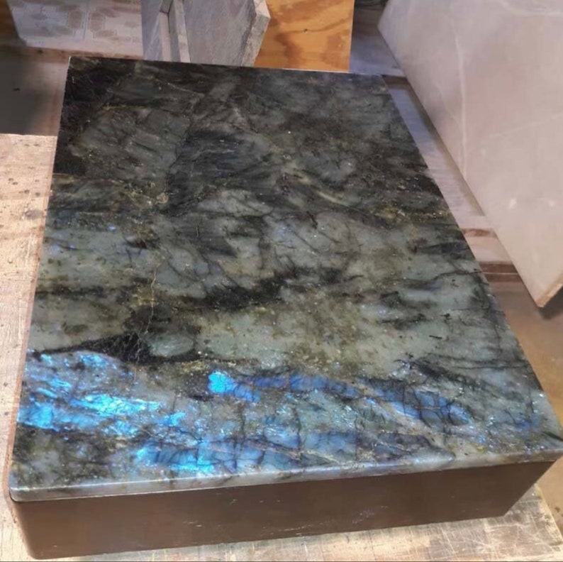 Labradorite Kitchen Counter Slab Dining Tabletop Slab, Labradorite