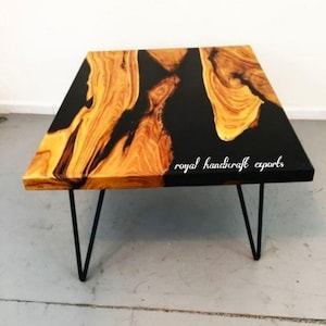 Epoxy Table, Live Edge Wooden Table , Epoxy Resin River Table, Square Wood Table ,Dining Table, Square Epoxy Table, Resin Table