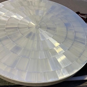 Selenite Tabletop, Selenite Coffee Tabletop, Selenite Round Dining Tabletop, Selenite Counter Tabletop, Home Decor Sun Rays Design