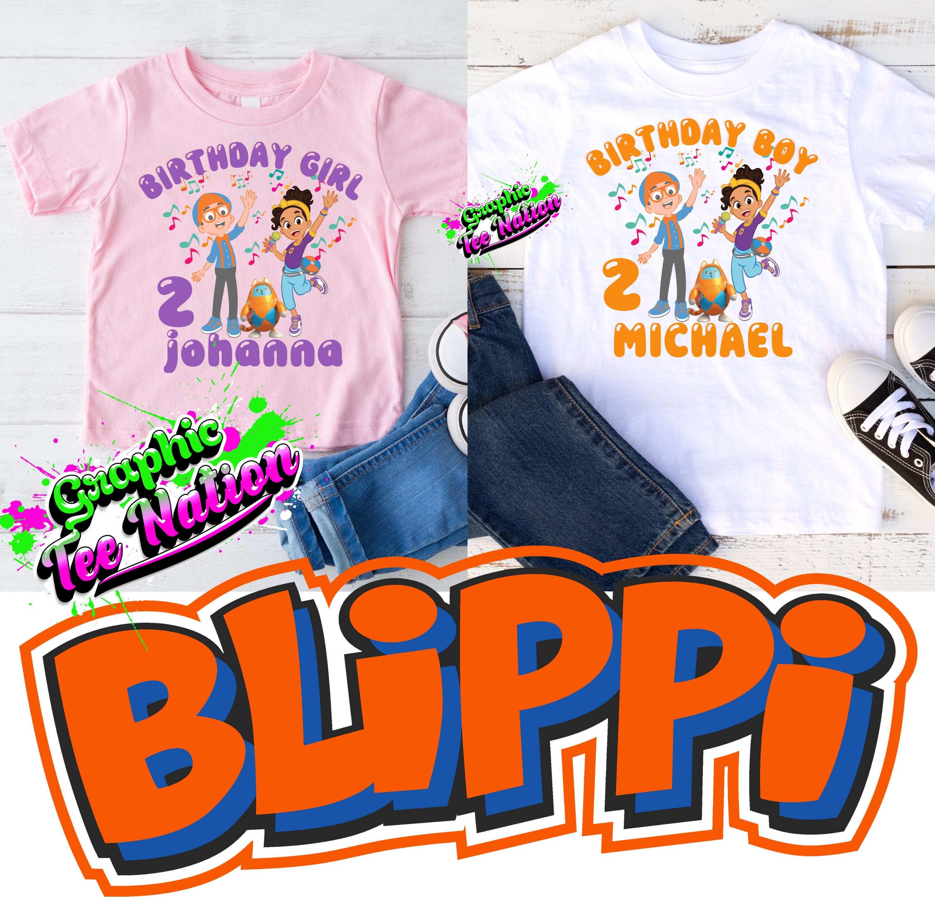 Personalized Blippi Birthday Shirt Kids Birthday Shirt Etsy