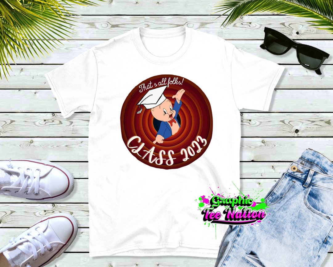 Thats All Folks Porky Graduation FUNNY Shirtkids Graduation Etsy