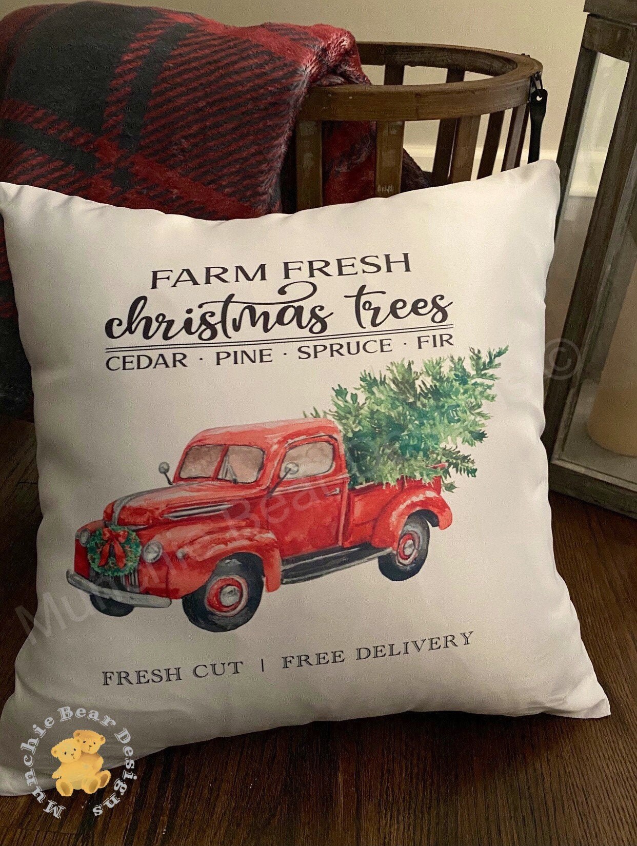 Farm Fresh Christmas Trees Pillow Cover/christmas Throw Pillow Etsy UK