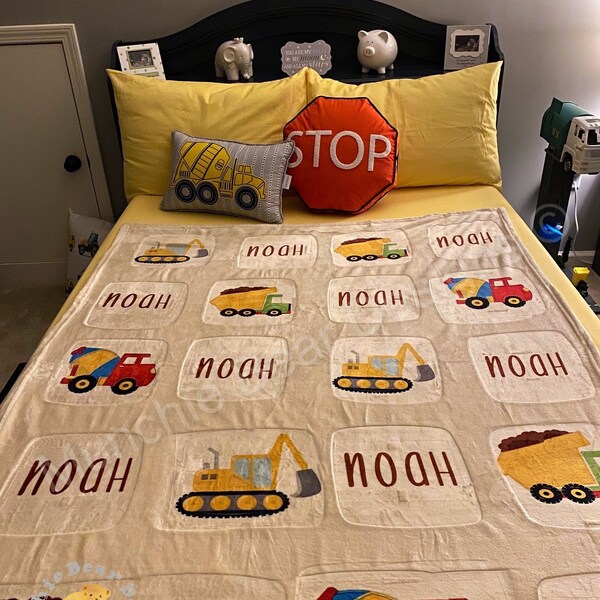 Truck Baby Blanket Etsy