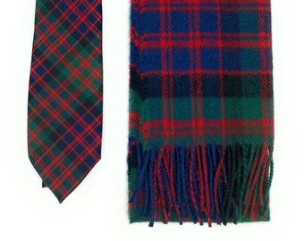 Pure Lambswool MacDonald Tartan Scarf & Neck Tie Gift Set - Made in Scotland