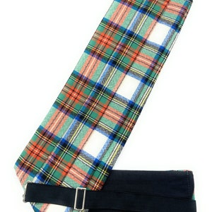 Gents Pure Wool Stewart Dress Ancient Tartan Cummerbund Made in Scotland image 1