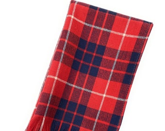 Ladies Pure Wool Full Size Hamilton Red Tartan Sash - Made in Scotland