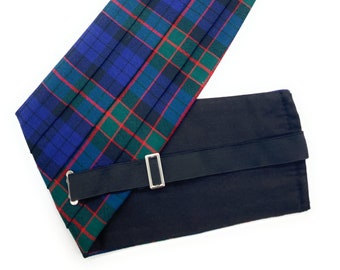 Gents Pure Wool Fletcher Dunans Modern Tartan Cummerbund - Made in Scotland