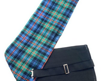 Gents Pure Wool Murray Atholl Ancient Tartan Cummerbund - Made in Scotland