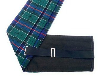 Gents Pure Wool Leslie Hunting Modern Tartan Cummerbund - Made in Scotland