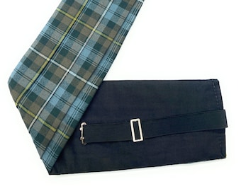 Gents Pure Wool Campbell Argyll Weathered Tartan Cummerbund - Made in Scotland