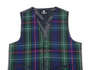 Gents Scottish MacKenzie Tartan Six Button Waistcoat - Size S to 5XL