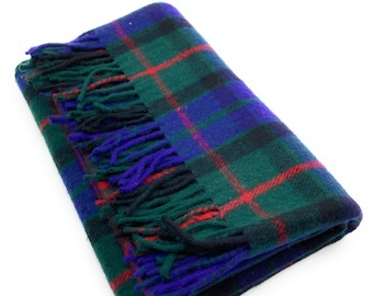 Tapis/couverture de voyage longueur genou Gunn tartan moderne en laine mélangée