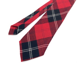 Gents Pure New Wool Ramsay Red Tartan Tie - MADE IN SCOTLAND